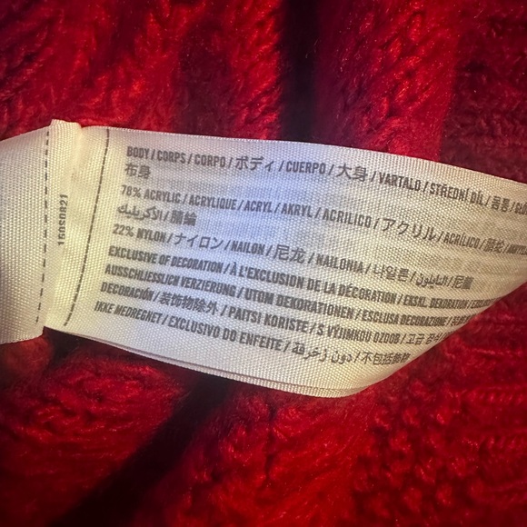 Abercrombie & Fitch V-neck mixed Cable Knit Sweater oversized Red Small - Picture 4 of 4